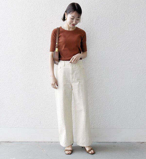 SHIPS any「《一部追加予約》SHIPS any:〈洗濯機可能〉テレコ リブ ハーフスリーブ TEE」|Tシャツ・カットソー|