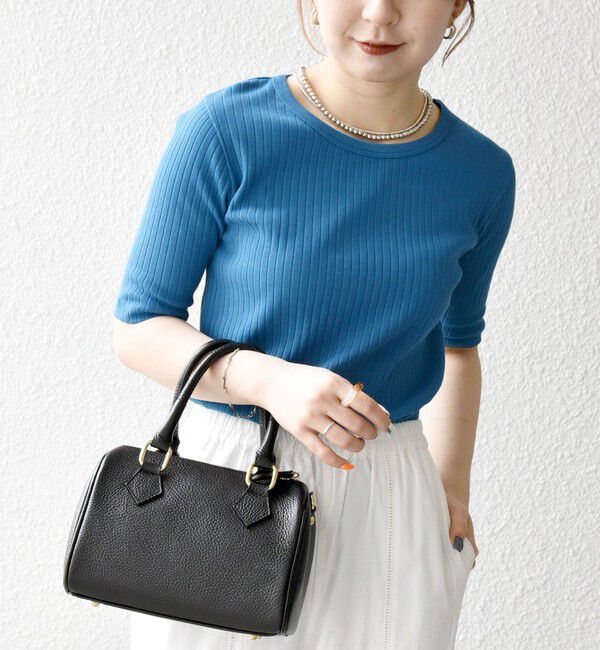 SHIPS any「《一部追加予約》SHIPS any:〈洗濯機可能〉テレコ リブ ハーフスリーブ TEE」|Tシャツ・カットソー|