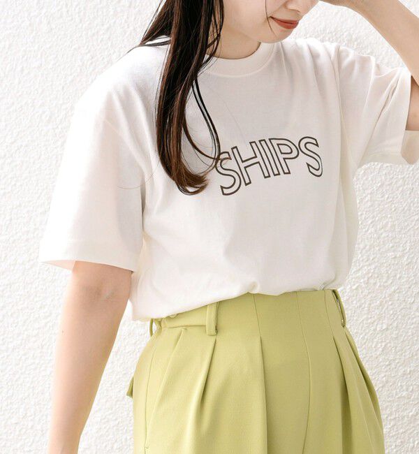 SHIPS for women「《一部追加予約》【WEB限定】 SHIPS ラウンド プリント ロゴ TEE」|Tシャツ・カットソー|