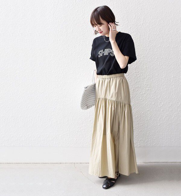 SHIPS for women「《一部追加予約》【WEB限定】 SHIPS ラウンド プリント ロゴ TEE」|Tシャツ・カットソー|