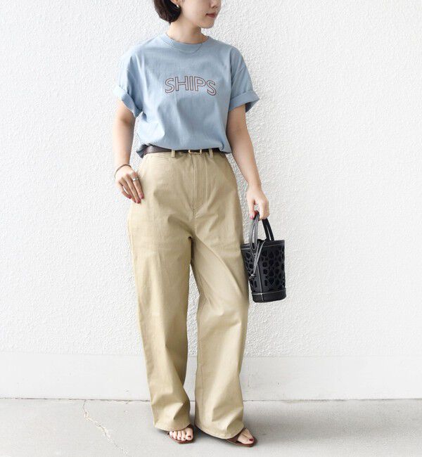 SHIPS for women「《一部追加予約》【WEB限定】 SHIPS ラウンド プリント ロゴ TEE」|Tシャツ・カットソー|