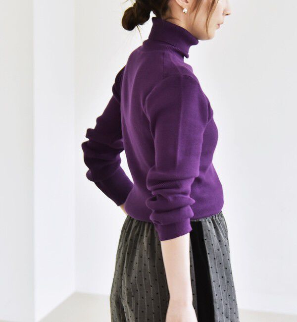 quaranciel「quaranciel:〈手洗い可能〉コットン タートルネック リブ ニット」|ニット・セーター|