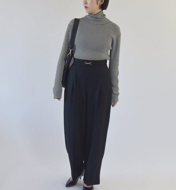 quaranciel「quaranciel:〈手洗い可能〉コットン タートルネック リブ ニット」|ニット・セーター|