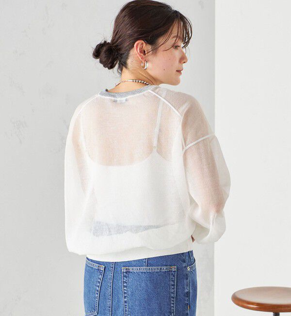 SHIPS for women「〈手洗い可能〉シアー ラメ クルーネック プルオーバー 24SS ◇」|ニット・セーター|