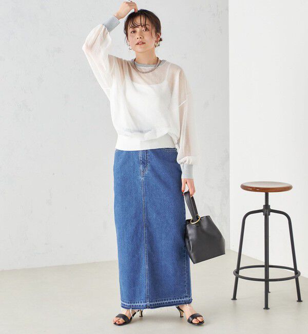 SHIPS for women「〈手洗い可能〉シアー ラメ クルーネック プルオーバー 24SS ◇」|ニット・セーター|