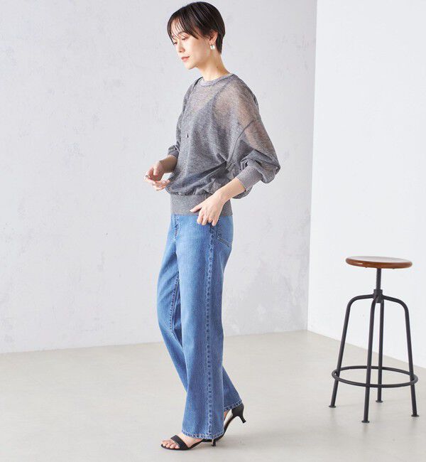 SHIPS for women「〈手洗い可能〉シアー ラメ クルーネック プルオーバー 24SS ◇」|ニット・セーター|