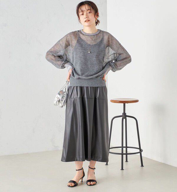 SHIPS for women「〈手洗い可能〉シアー ラメ クルーネック プルオーバー 24SS ◇」|ニット・セーター|