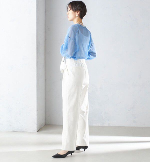 SHIPS for women「〈手洗い可能〉シアー ラメ クルーネック プルオーバー 24SS ◇」|ニット・セーター|