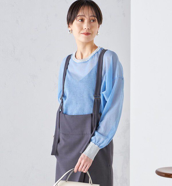 SHIPS for women「〈手洗い可能〉シアー ラメ クルーネック プルオーバー 24SS ◇」|ニット・セーター|