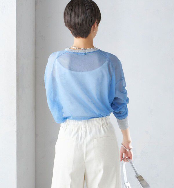 SHIPS for women「〈手洗い可能〉シアー ラメ クルーネック プルオーバー 24SS ◇」|ニット・セーター|