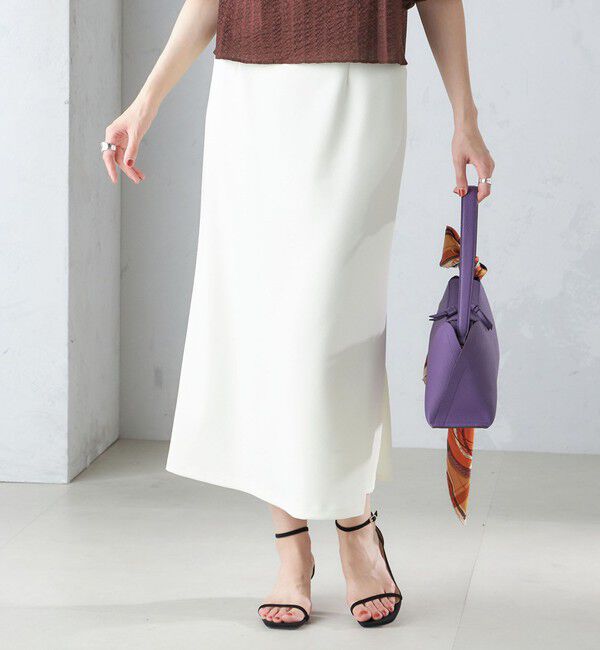 SHIPS for women「〈手洗い可能〉ニット ジョーゼット バック マーメイド スカート」|スカート|