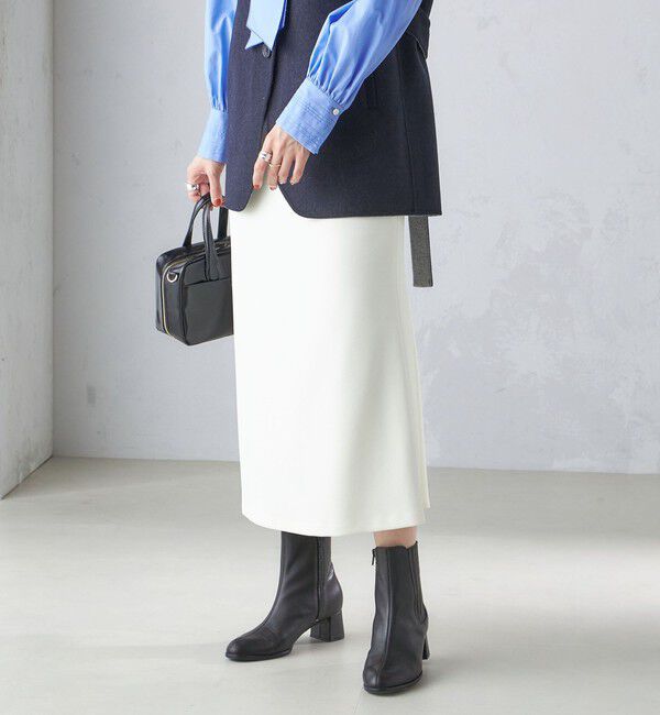 SHIPS for women「〈手洗い可能〉ニット ジョーゼット バック マーメイド スカート」|スカート|