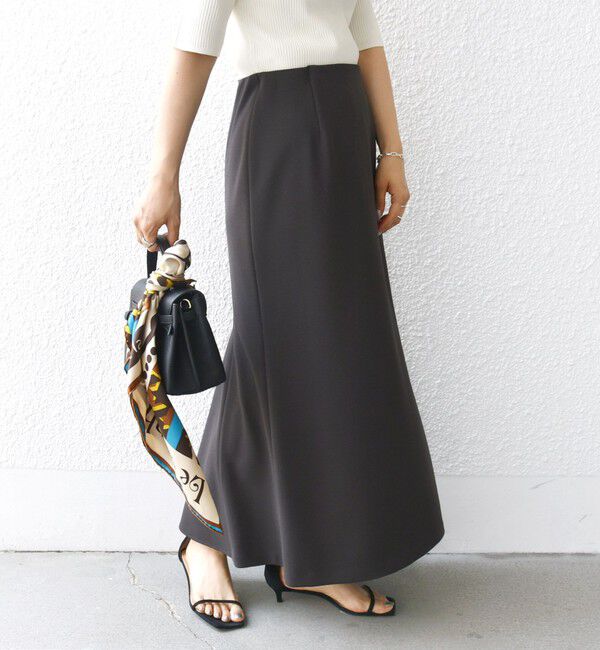 SHIPS for women「〈手洗い可能〉ニット ジョーゼット バック マーメイド スカート」|スカート|