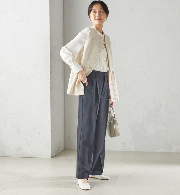 SHIPS for women「〈手洗い可能〉シャーク ツイード タック パンツ」|その他|