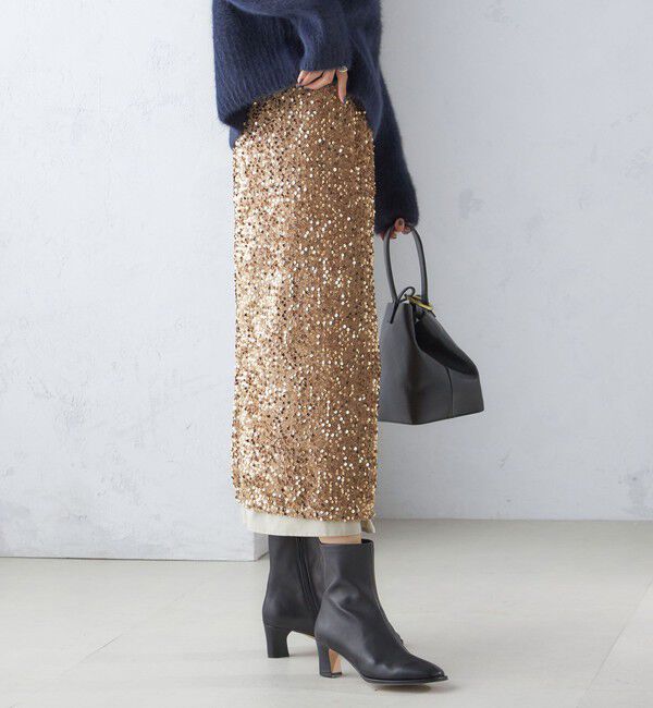 SHIPS for women「〈手洗い可能〉スパンコール Iライン スカート」|スカート|