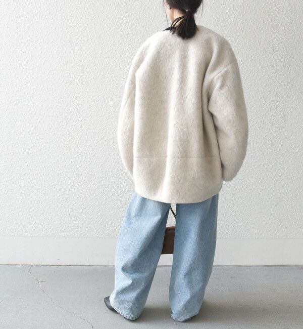 SHIPS any「SHIPS any: シャギー ノーカラー コクーン コート」|ノーカラーコート|