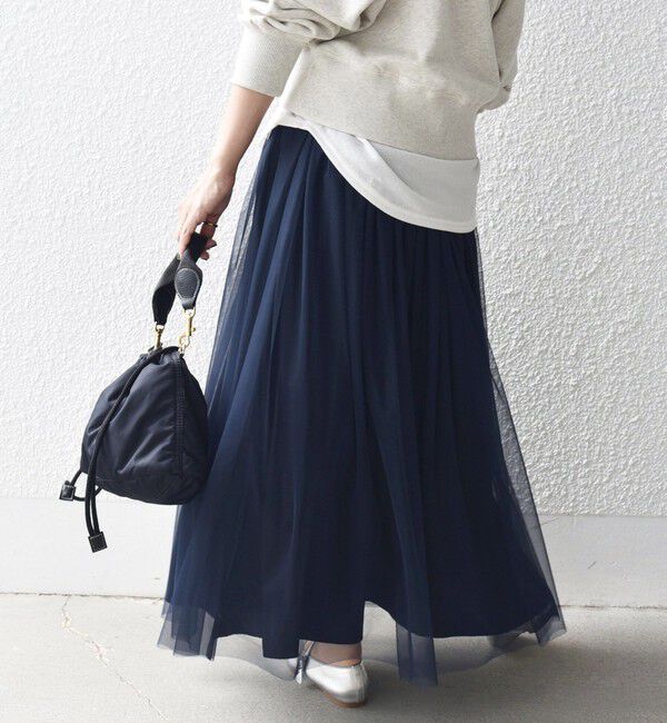 SHIPS for women「〈手洗い可能〉リバーシブル チュール カッセン スカート」|スカート|
