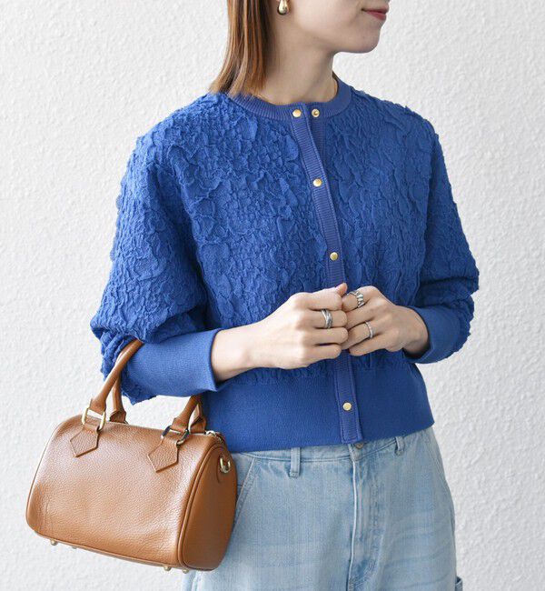 SHIPS any「SHIPS any:〈手洗い可能〉ジャカード バンピー コンパクト カーディガン」|カーディガン|