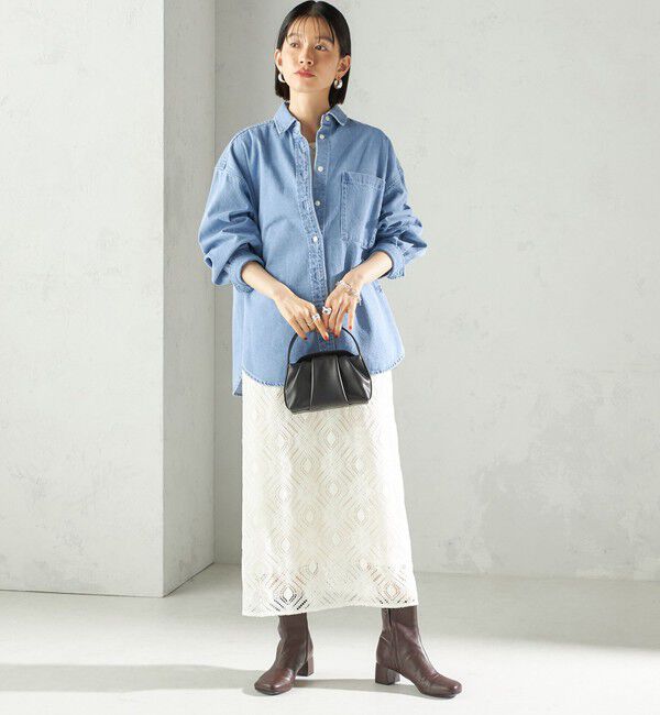 SHIPS for women「〈洗濯機可能〉デニム 刺繍 オーバー シャツ」|シャツ・ブラウス|