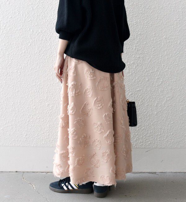 SHIPS any「SHIPS any:〈手洗い可能〉フラワー カット ジャカード  ボリューム スカート」|スカート|