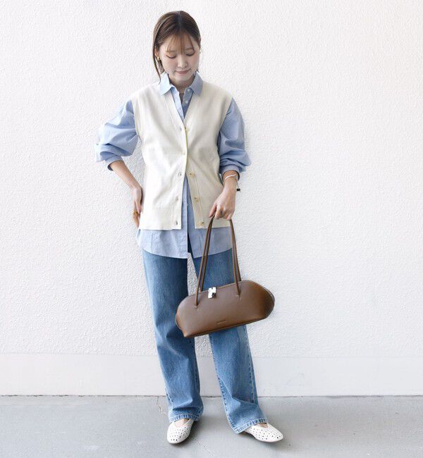 SHIPS for women「〈手洗い可能〉ワンポイント 刺繍 Vネック ベスト」|ベスト・ジレ|