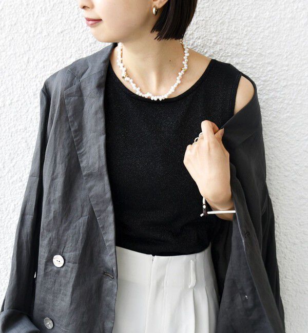 SHIPS for women「〈洗濯機可能〉2WAY ラメ タンクトップ」|タンクトップ|