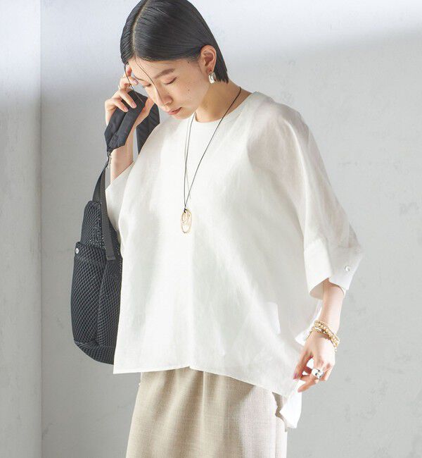 SHIPS for women「【一部WEB限定】〈手洗い可能〉IMPERIAL LINEN スキッパー ブラウス」|シャツ・ブラウス|