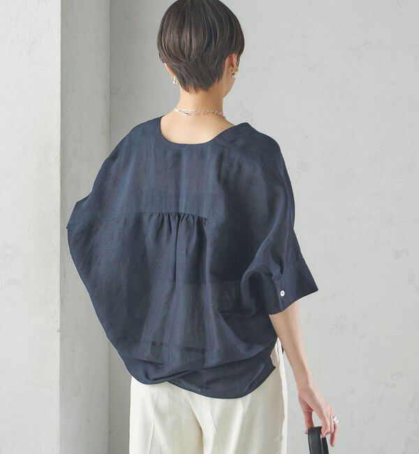 SHIPS for women「【一部WEB限定】〈手洗い可能〉IMPERIAL LINEN スキッパー ブラウス」|シャツ・ブラウス|