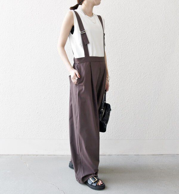 SHIPS any「SHIPS any:〈洗濯機可能〉ドロスト ワイド サロペット &times; ノースリーブ TEE セット」|その他|