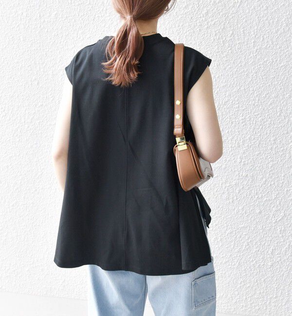 SHIPS any「SHIPS any:〈接触冷感/汗染み防止加工/洗濯機可能〉Aライン フレンチスリーブ TEE」|Tシャツ・カットソー|