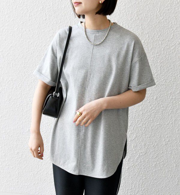 SHIPS any「SHIPS any:〈接触冷感/汗染み防止加工/洗濯機可能〉スリット ルーズ チュニック TEE」|Tシャツ・カットソー|