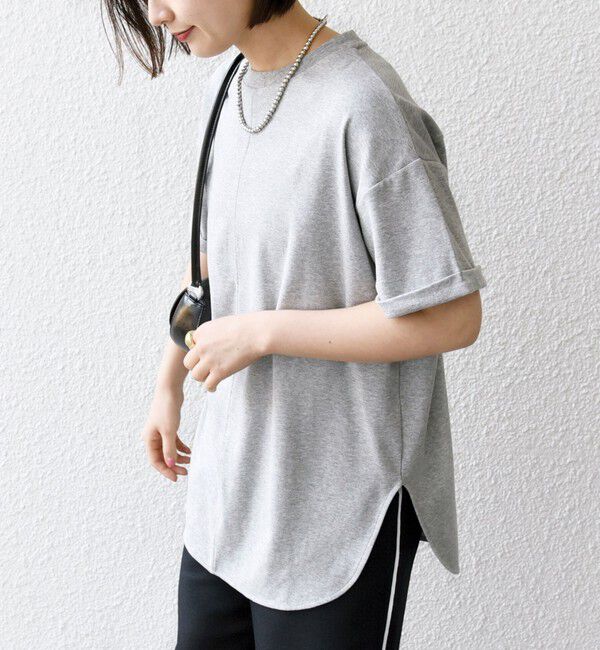 SHIPS any「SHIPS any:〈接触冷感/汗染み防止加工/洗濯機可能〉スリット ルーズ チュニック TEE」|Tシャツ・カットソー|