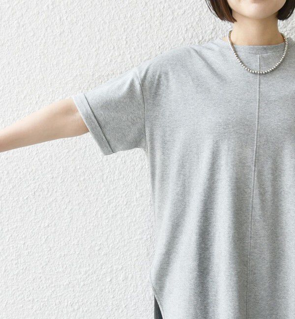 SHIPS any「SHIPS any:〈接触冷感/汗染み防止加工/洗濯機可能〉スリット ルーズ チュニック TEE」|Tシャツ・カットソー|