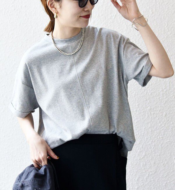 SHIPS any「SHIPS any:〈接触冷感/汗染み防止加工/洗濯機可能〉スリット ルーズ チュニック TEE」|Tシャツ・カットソー|