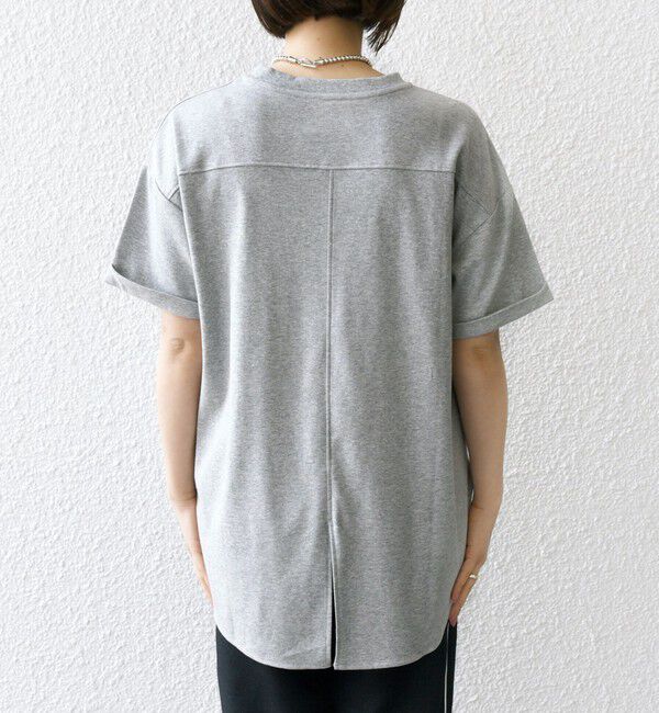 SHIPS any「SHIPS any:〈接触冷感/汗染み防止加工/洗濯機可能〉スリット ルーズ チュニック TEE」|Tシャツ・カットソー|