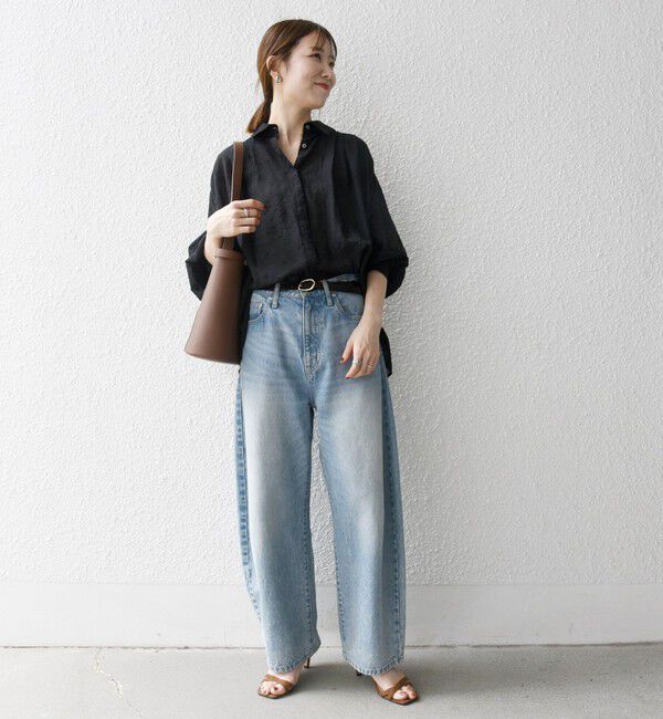 SHIPS any「SHIPS any:〈手洗い可能〉シアー ドット レギュラーカラー ギャザー シャツ」|シャツ・ブラウス|