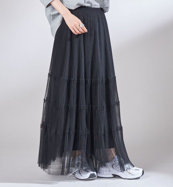 SHIPS for women「〈手洗い可能〉チュール プリーツ ティアード スカート」|スカート|