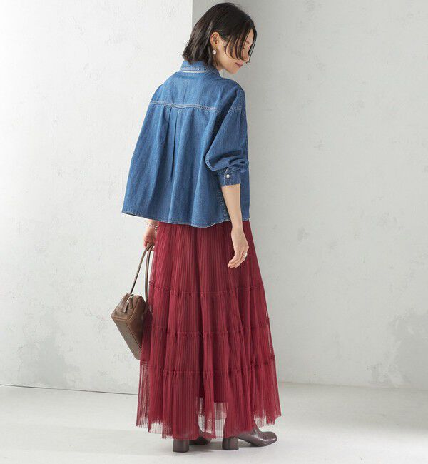 SHIPS for women「〈手洗い可能〉チュール プリーツ ティアード スカート」|スカート|