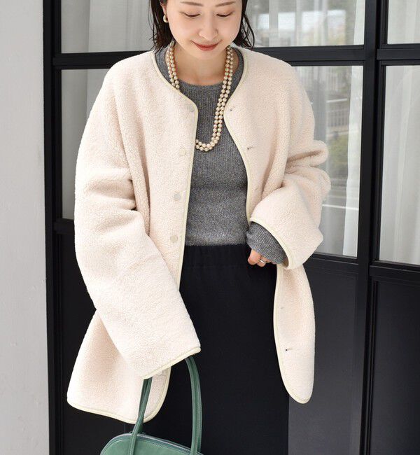 SHIPS for women「【一部WEB限定】〈手洗い可能〉NEW リバーシブル ボア ブルゾン」|ブルゾン・スタジャン|