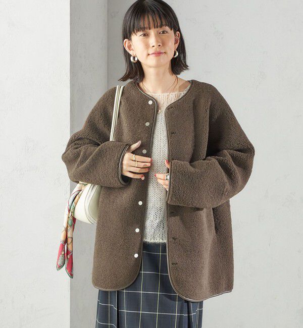 SHIPS for women「【一部WEB限定】〈手洗い可能〉NEW リバーシブル ボア ブルゾン」|ブルゾン・スタジャン|