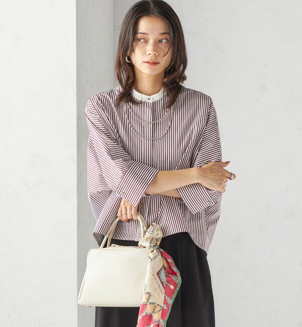 SHIPS for women「〈手洗い可能〉綿 ポリエステル ストライプ 羽織 シャツ」|シャツ・ブラウス|