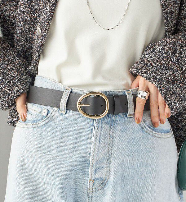 SHIPS for women「LEFIJE: ラウンド バックル ベルト」|ベルト|ブラック