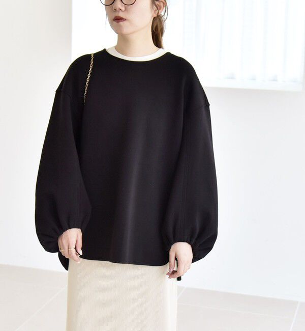 quaranciel「quaranciel:〈洗濯機可能〉ポンチ ボリュームスリーブ ビッグ スウェット プルオーバー」|スウェット・ジャージ|