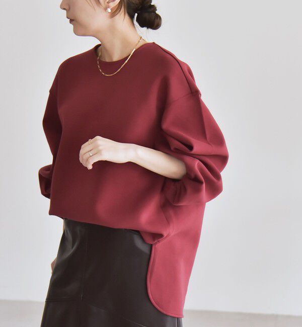 quaranciel「quaranciel:〈洗濯機可能〉ポンチ ボリュームスリーブ ビッグ スウェット プルオーバー」|スウェット・ジャージ|