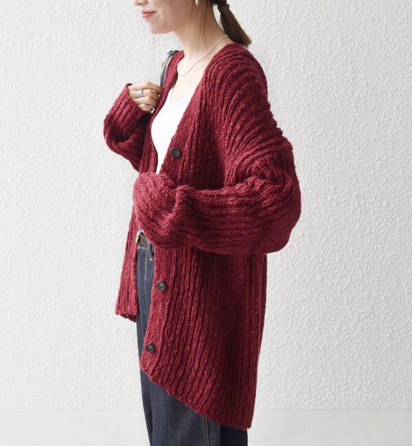 SHIPS any「SHIPS any:〈手洗い可能〉ロービング ルーズ Vネック ニット カーディガン」|カーディガン|