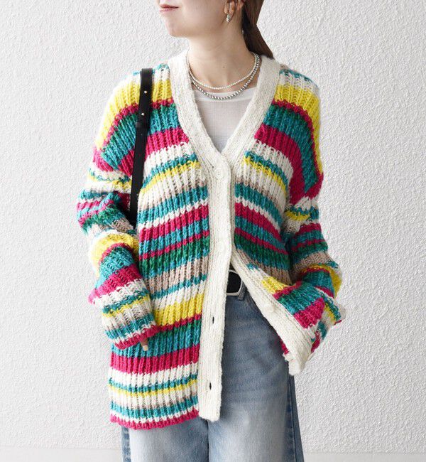 SHIPS any「SHIPS any:〈手洗い可能〉ロービング ルーズ Vネック ニット カーディガン」|カーディガン|