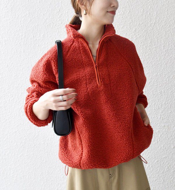 SHIPS any「SHIPS any:〈洗濯機可能〉ボア フリース ハーフジップ プルオーバー」|Tシャツ・カットソー|