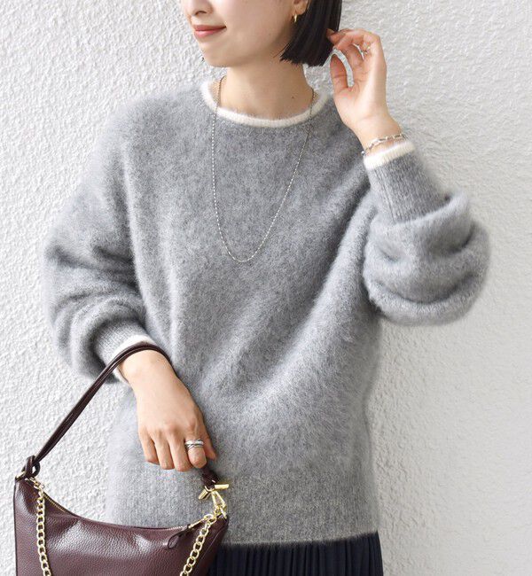 SHIPS for women「杢 フォックス カシミヤ クルーネック ニット プルオーバー」|ニット・セーター|