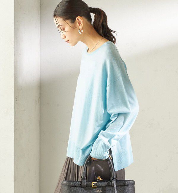 SHIPS for women「〈手洗い可能〉14G ウォッシャブル クルーネック ニット プルオーバー」|ニット・セーター|