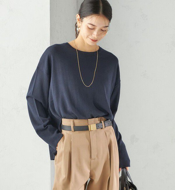 SHIPS for women「〈手洗い可能〉14G ウォッシャブル クルーネック ニット プルオーバー」|ニット・セーター|